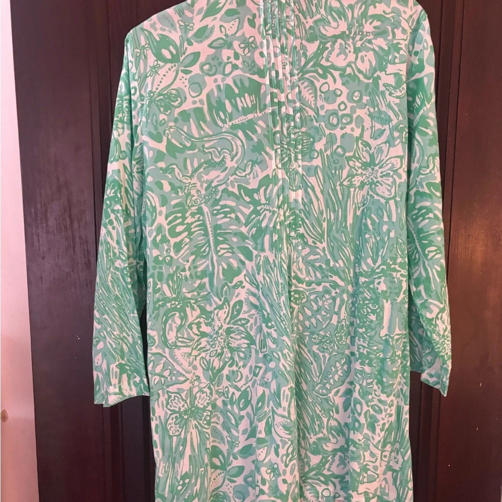 Lilly Pulitzer light cotton beaded tunic Large - Picture 2 of 4